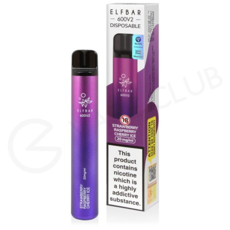Elf Bar Strawberry Raspberry Cherry Ice 600 V2 1S